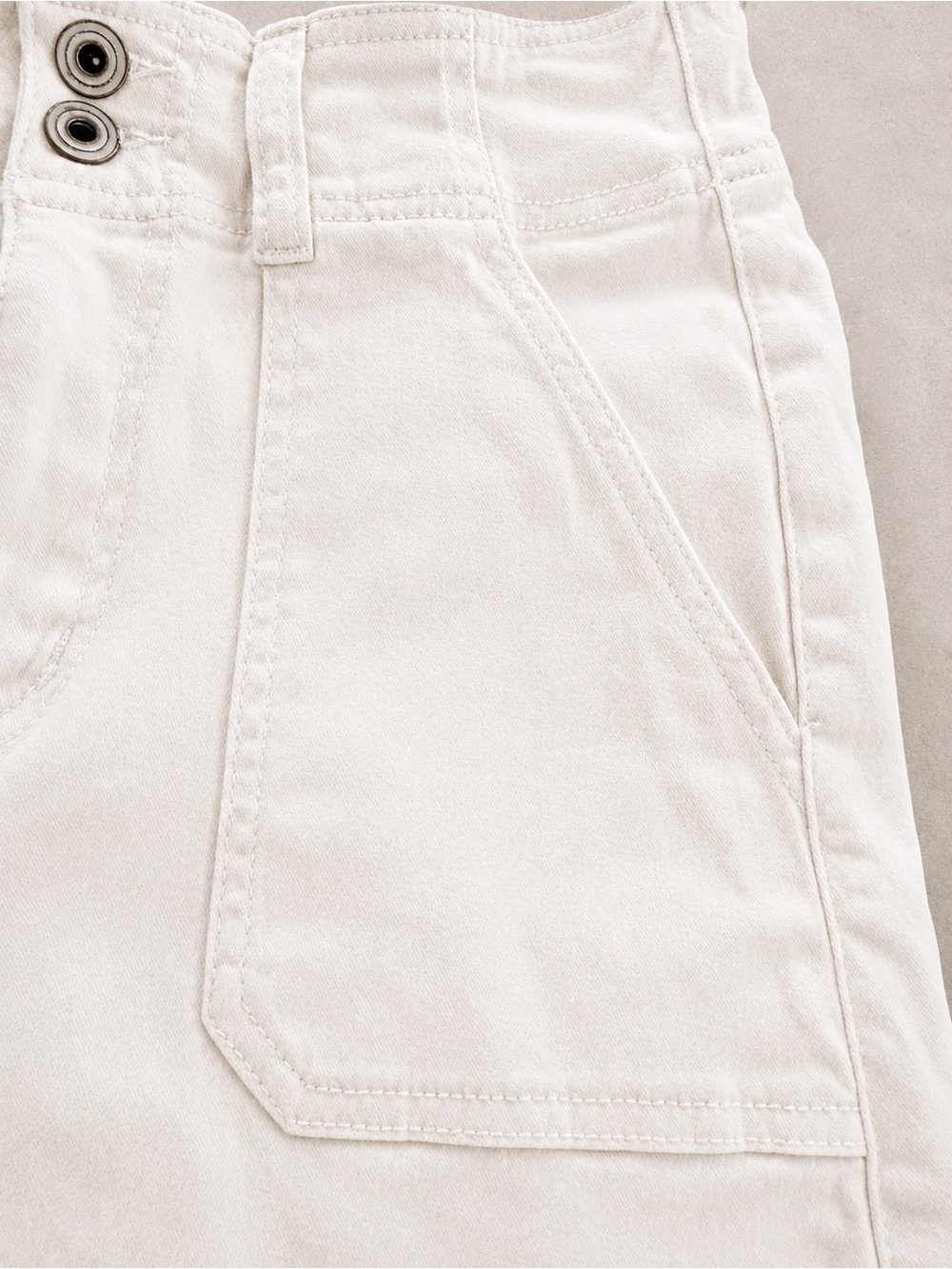 RE Generation by Celebrity Pink Relaxed Cargo Pants Size 7/28 Cream Wide Leg - Picture 6 of 12